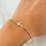 Pulso Cruz Reticulado 2.05gr / 18.5cm / +4 Oro 18K