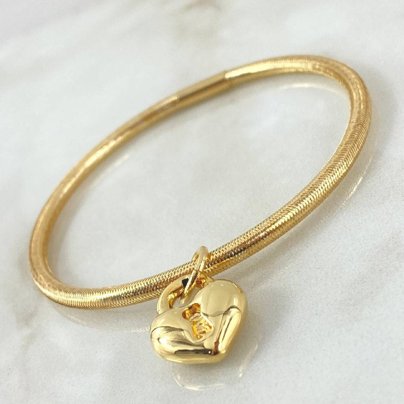 Pulso Flex Corazon 2.55gr / 18cm-20cm / +4 Oro 18K
