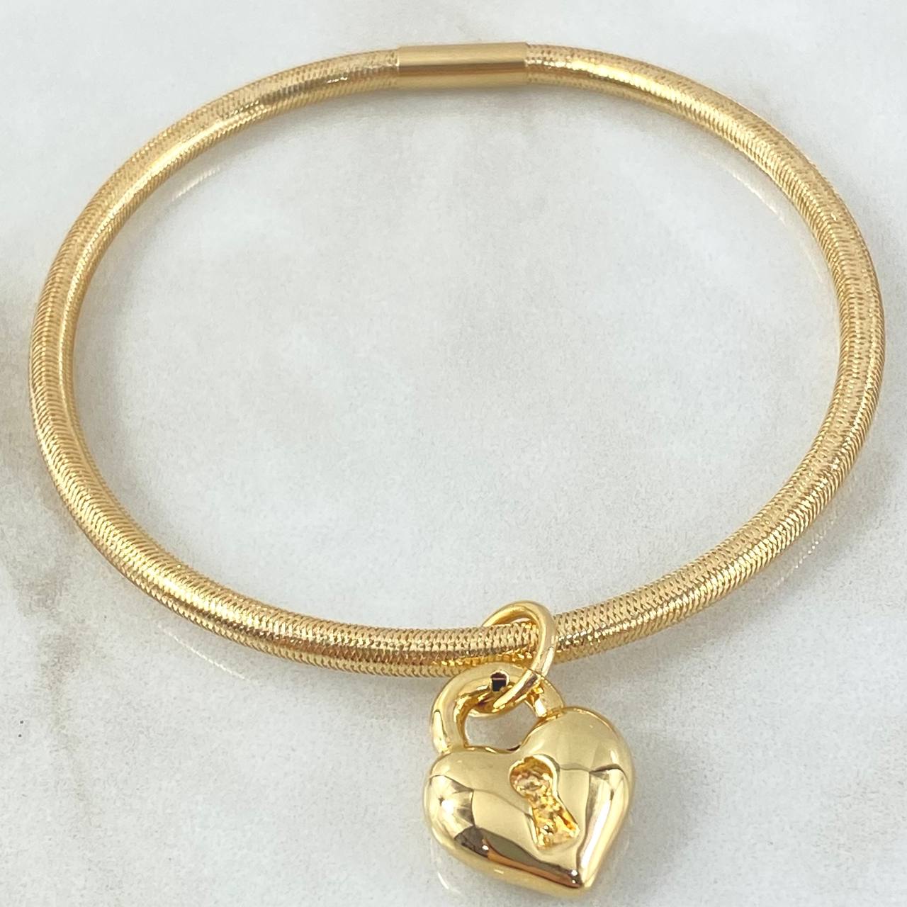 Pulso Flex Corazon 2.5gr / 18cm-20cm / +4 Oro 18K