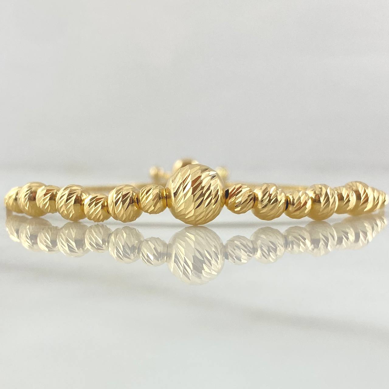 Pulso Bolas Diamantadas 4.35gr / 20cm / +4 Oro 18K