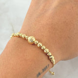 Pulso Bolas Diamantadas 4.35gr / 20cm / +4 Oro 18K