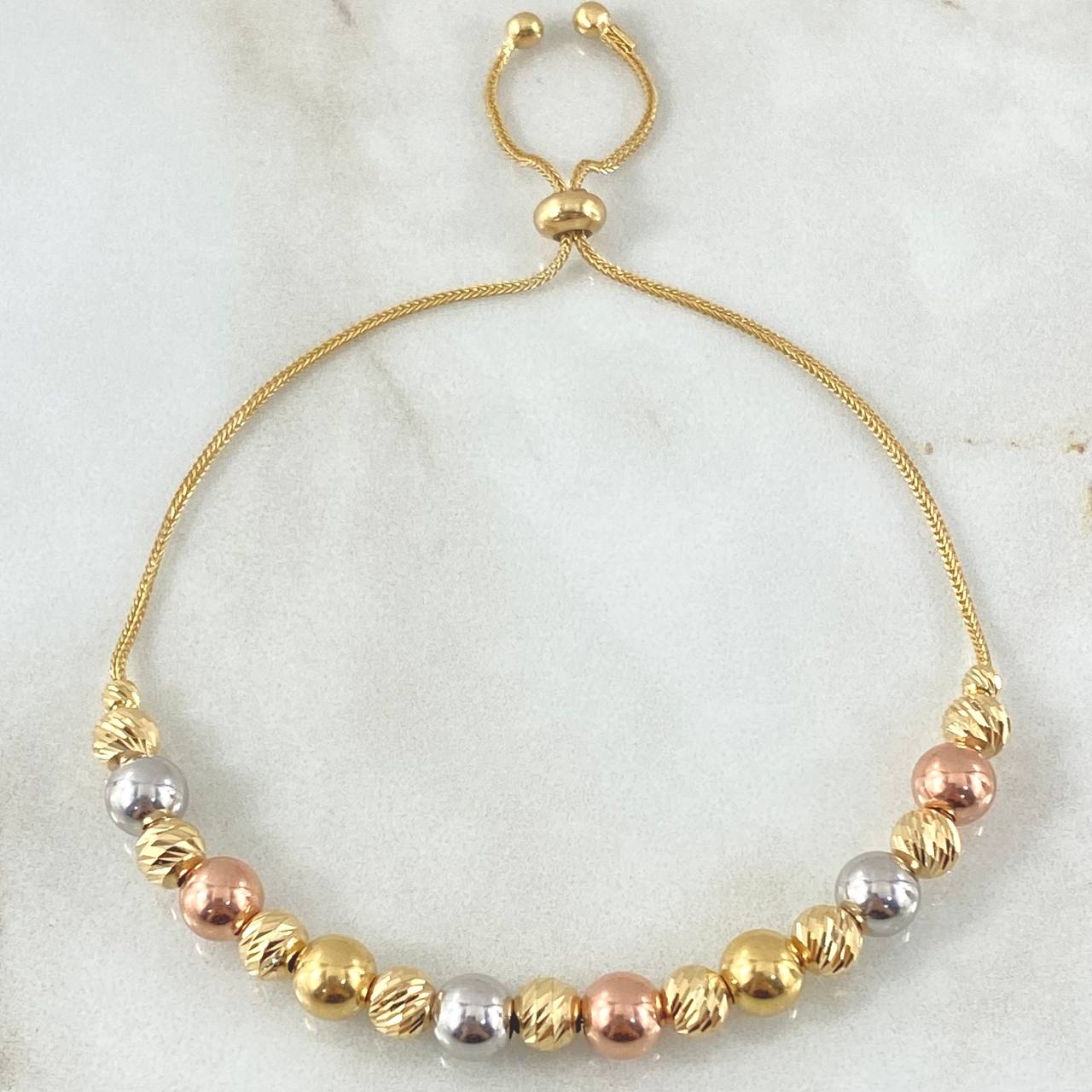 Pulso Bolas Intercaladas 4.95gr / 20cm / +4 Oro 18K