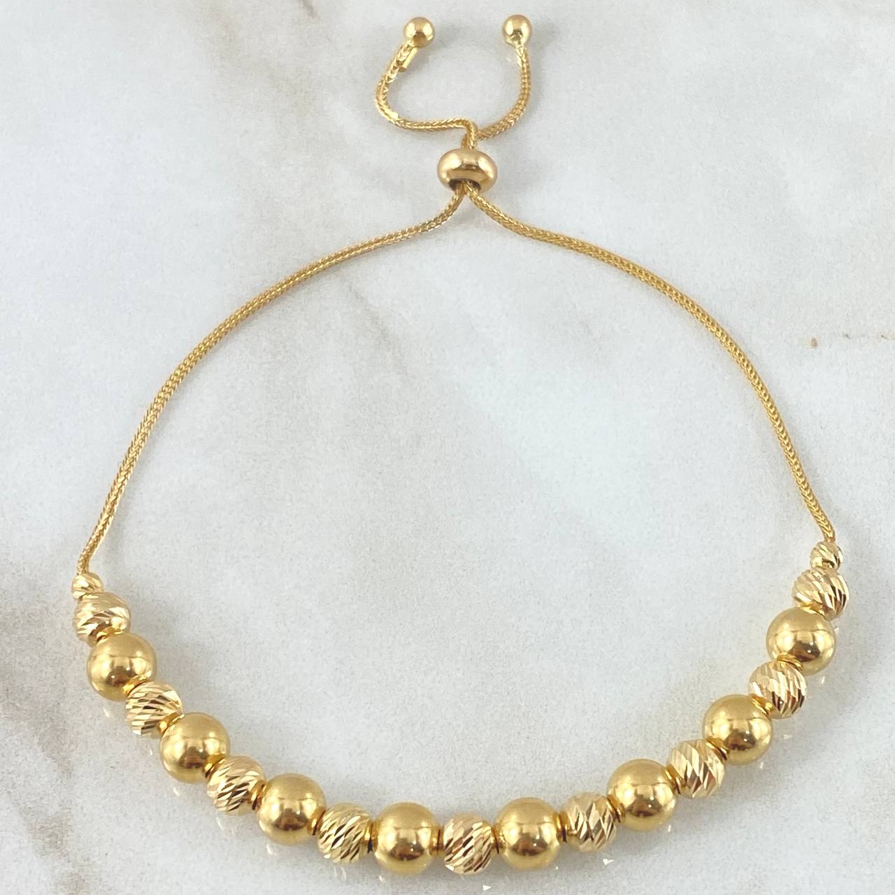 Pulso Bolas Intercaladas 4.8gr / 20cm / +4 Oro 18K