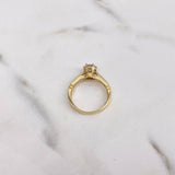 Anillo Solitario 3.35gr / T6 3/4 / Circones Blancos Dos Oros Amarillo Blanco 18K &