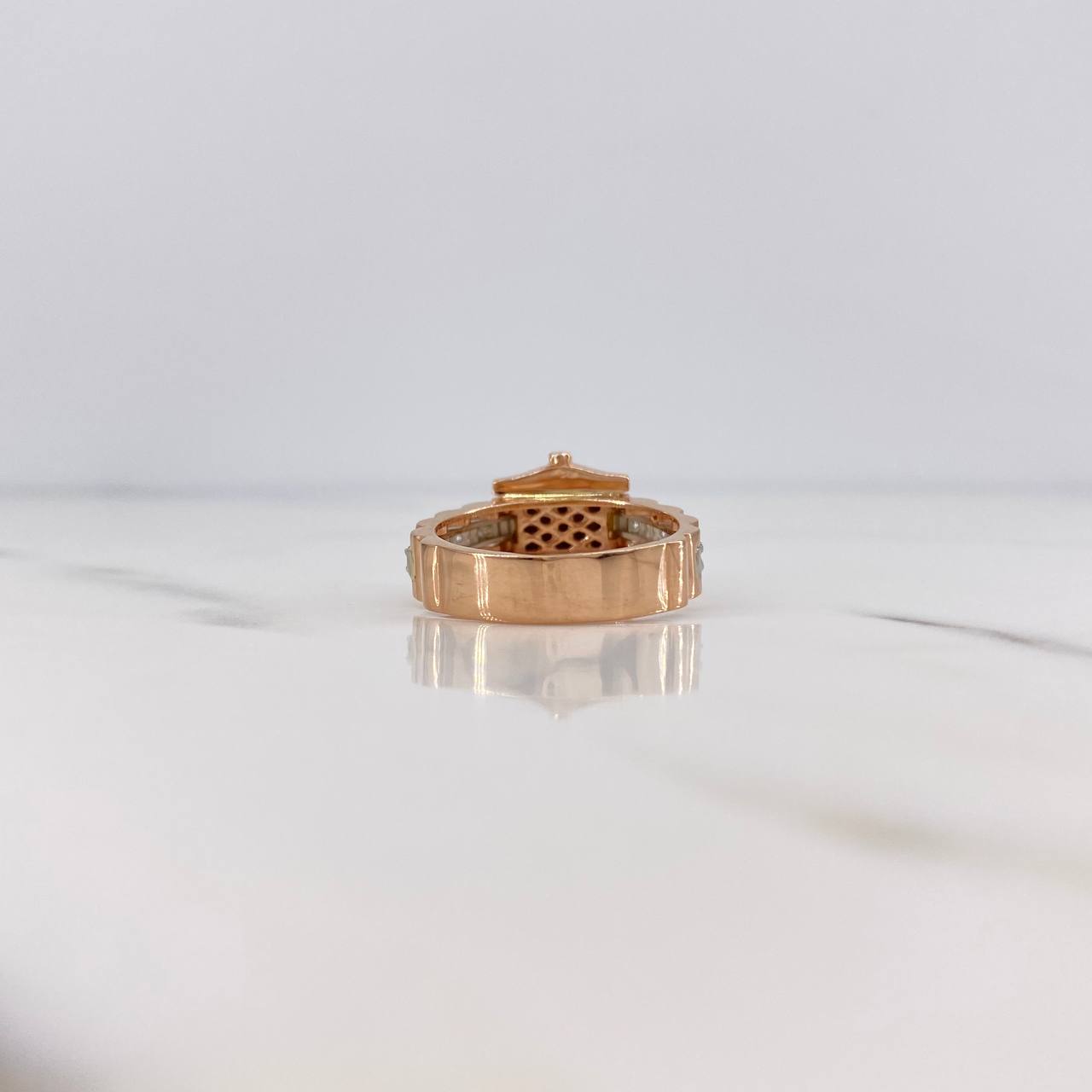 Anillo Correa Corona RX 5.7gr / T7 / Circones Blancos Dos Oros Blanco Rosa 18K &
