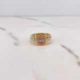 Anillo Correa Corona RX 5.8gr / T6 3/4 / Circones Blancos Tres Oros 18K &