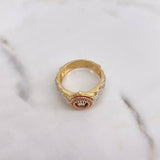 Anillo Correa Corona RX 5.8gr / T6 3/4 / Circones Blancos Tres Oros 18K &