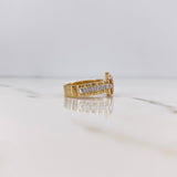 Anillo Correa Corona RX 5.8gr / T6 3/4 / Circones Blancos Tres Oros 18K &