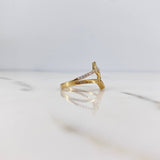 Anillo Rombos 2.7gr / T6 1/4 / Circones Colores Dos Oros Amarillo Blanco 18K &