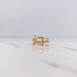 Anillo Cruces 2.95gr / T7 / Circones Blancos Oro Amarillo 18K &