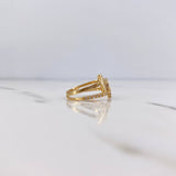 Anillo Cruces 2.95gr / T7 / Circones Blancos Oro Amarillo 18K &