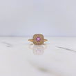 Anillo Halo Cuadrado 3.75gr / T6 1/4 / Circones Rosado Blancos Oro Amarillo 18K &