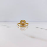 Anillo Halo Cuadrado 3.75gr / T6 1/4 / Circones Rosado Blancos Oro Amarillo 18K &