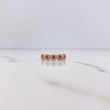 Anillo Tupido 2.15gr / T7 / Circones Fucsias Blancos Oro Amarillo 18K &