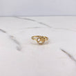 Anillo Trebol 2.5gr / T7 1/4 / Circones Blancos Oro Amarillo 18K $