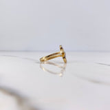 Anillo Rustico Infinito 2.7gr / T6 1/4 / Circones Blancos Dos Oros Amarillo Blanco 18K &