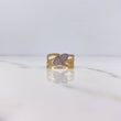 Anillo Lineas Corazones 3.7gr / T7 1/4 / Circones Blancos Dos Oros Amarillo Blanco 18K &