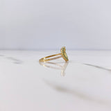 Anillo Silueta Corazon 1.5gr / T7 1/2 / Circones Verdes Blancos Oro Amarillo 18K &
