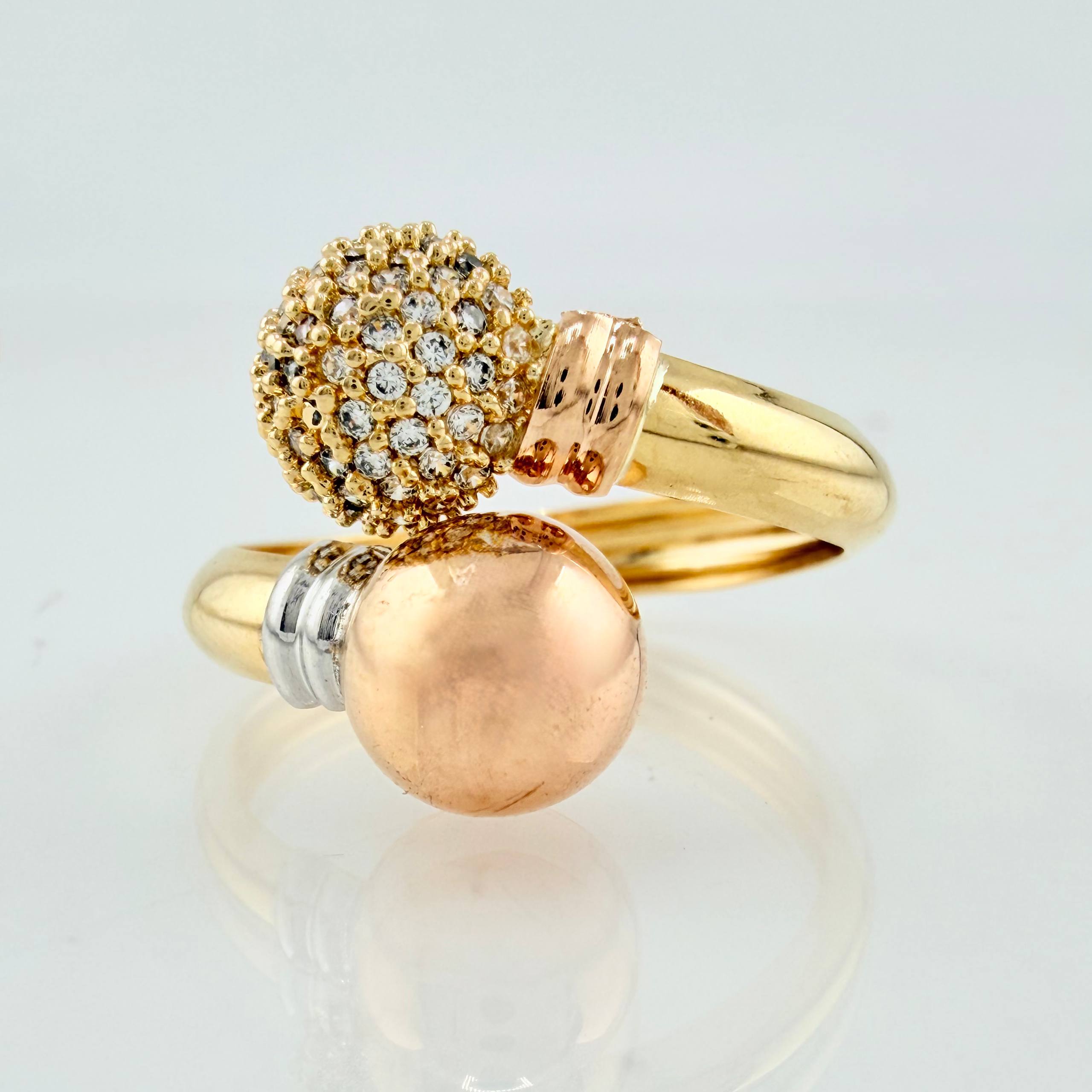 Anillo Tú Y Yo 2.65gr / T9 1/2 / Tres Oros 18K