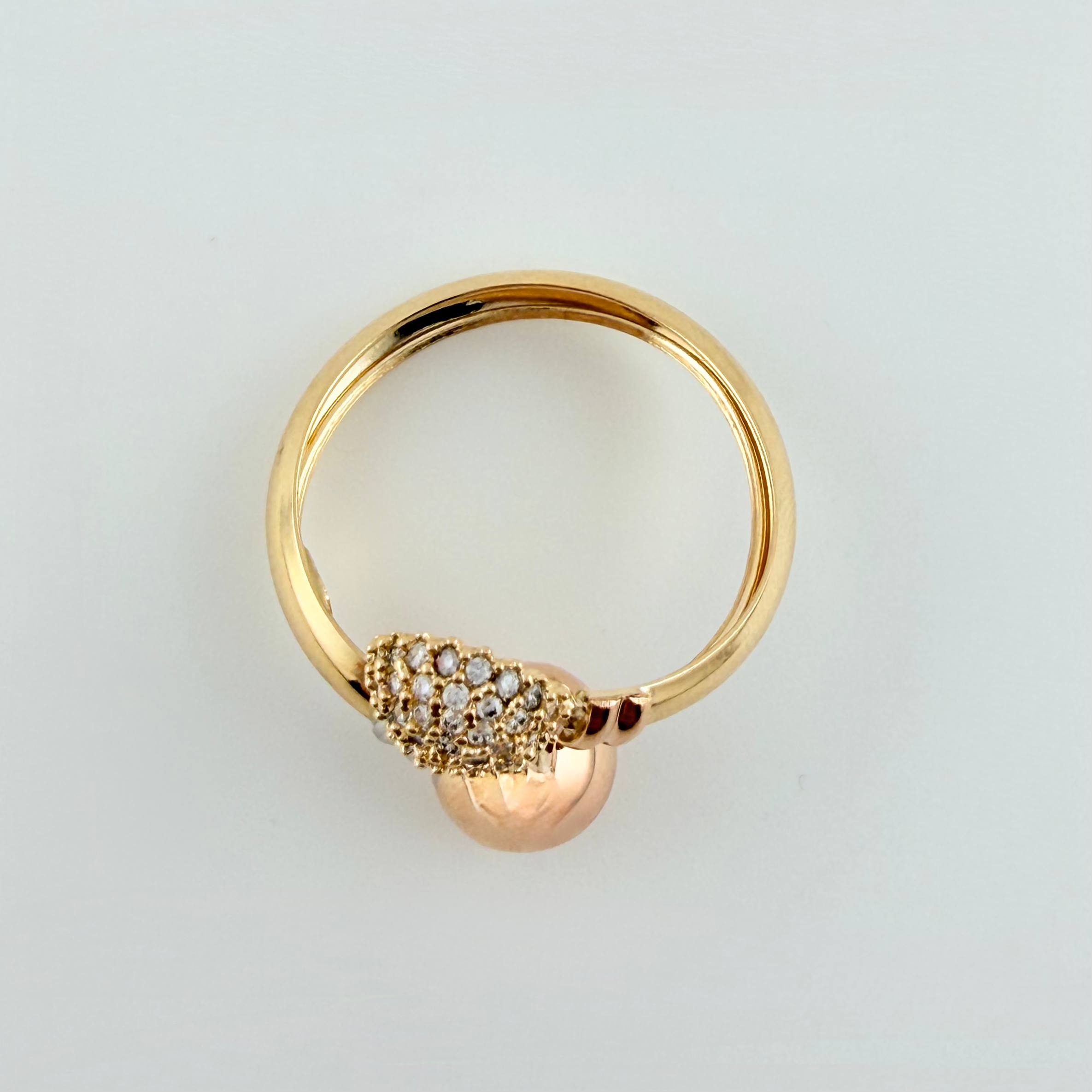 Anillo Tú Y Yo 2.75gr / T8 1/2 / Tres Oros 18K