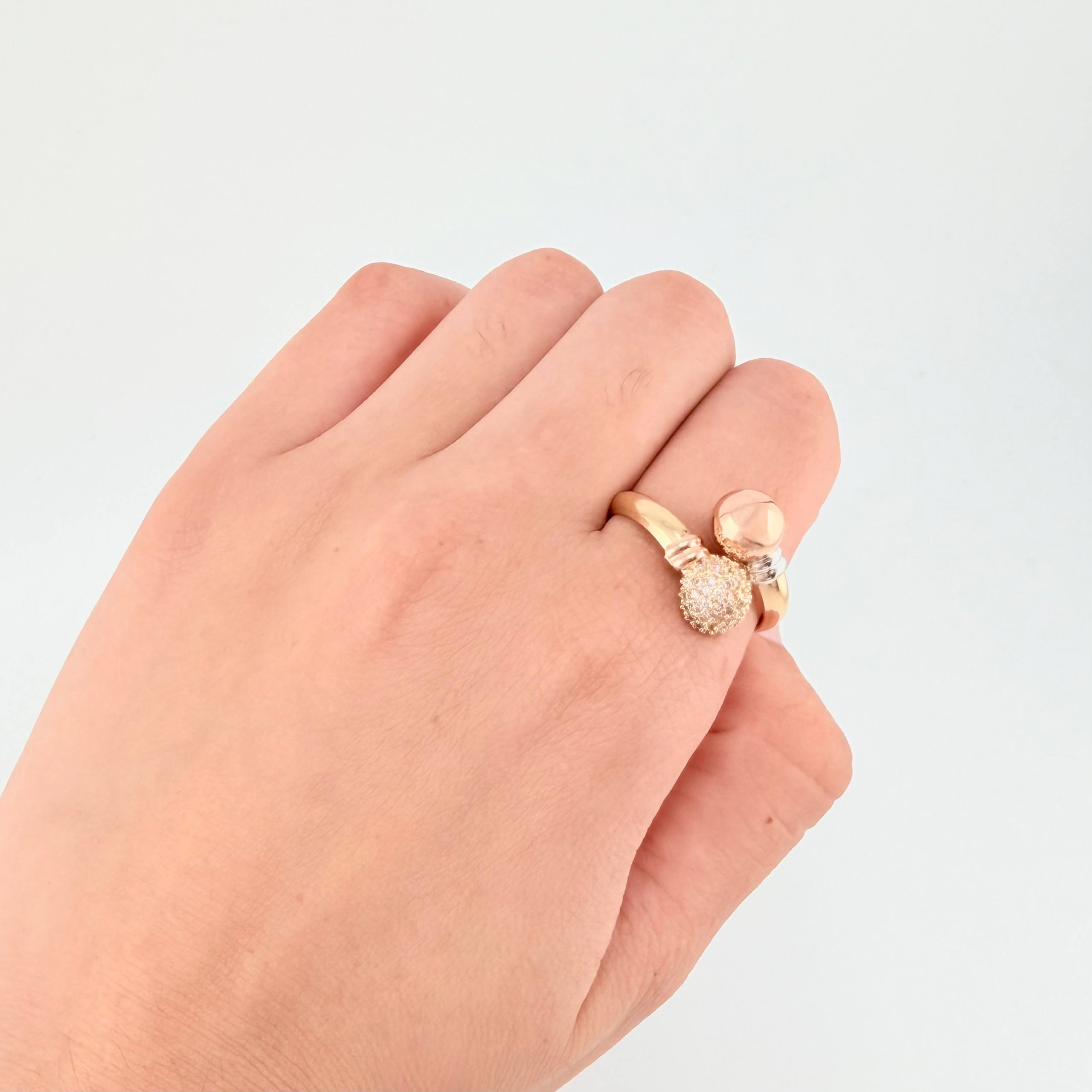 Anillo Tú Y Yo 2.6gr / T10 / Tres Oros 18K