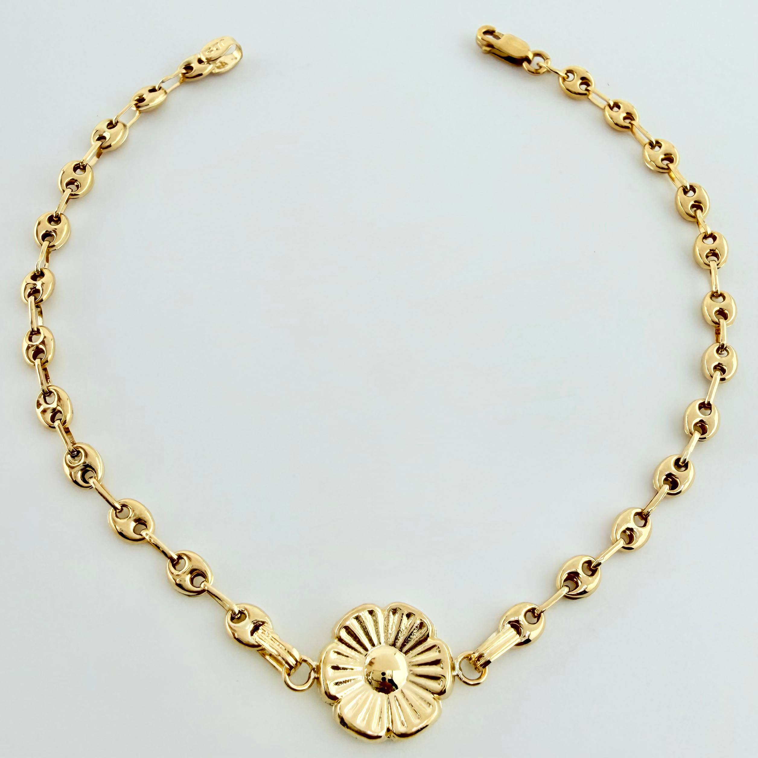 Pulso GC Herraje Flor 2.45gr / 18cm / 3.2mm Oro Amarillo 18K