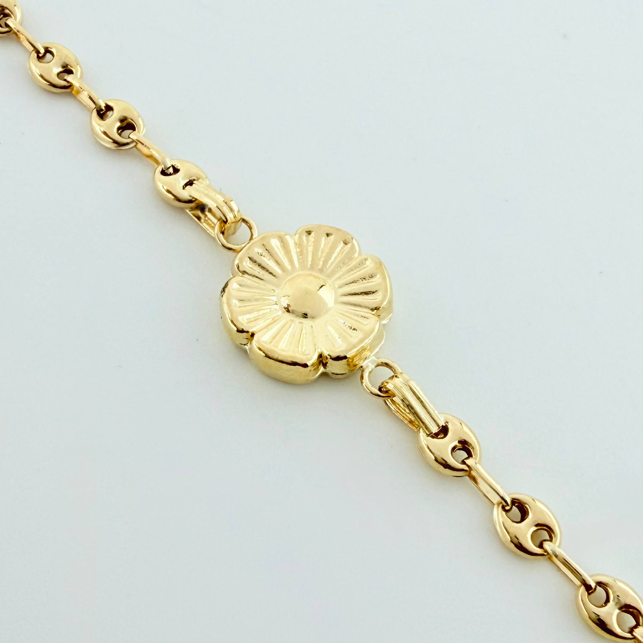 Pulso GC Herraje Flor 2.45gr / 18cm / 3.2mm Oro Amarillo 18K