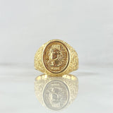 Anillo Sello Cruz Cristo En Marco 10gr / T10 1/2 / Oro Amarillo 18K