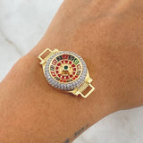 Herraje Ruleta Movil 8.95gr / 2.1cm-3.3cm / Circones Blancos Verde Oro Amarillo 18K ©