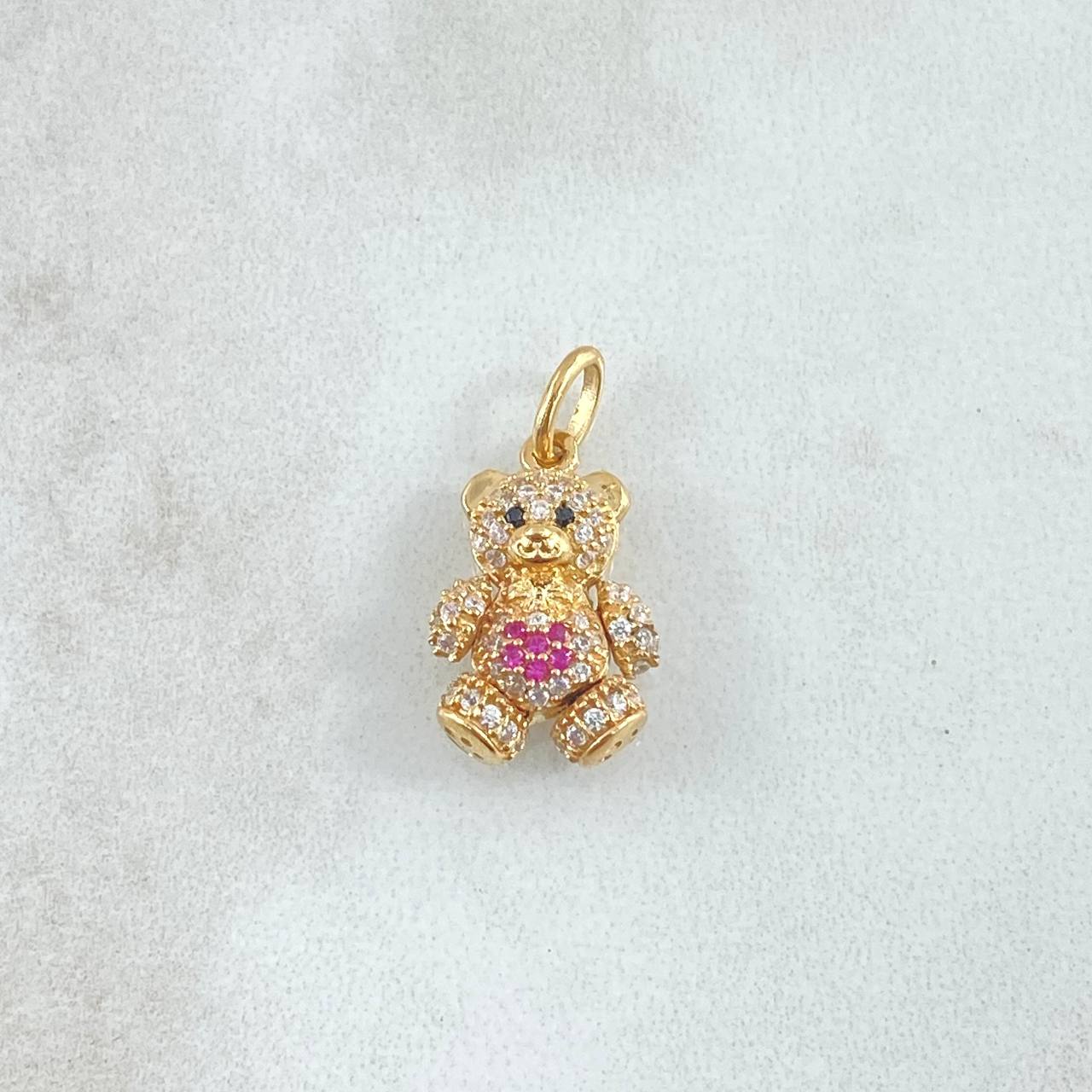 Dije Oso Articulado Flor 2.7gr / 2cm / Oro 18K
