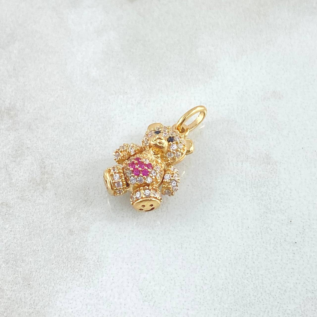 Dije Oso Articulado Flor 2.7gr / 2cm / Oro 18K