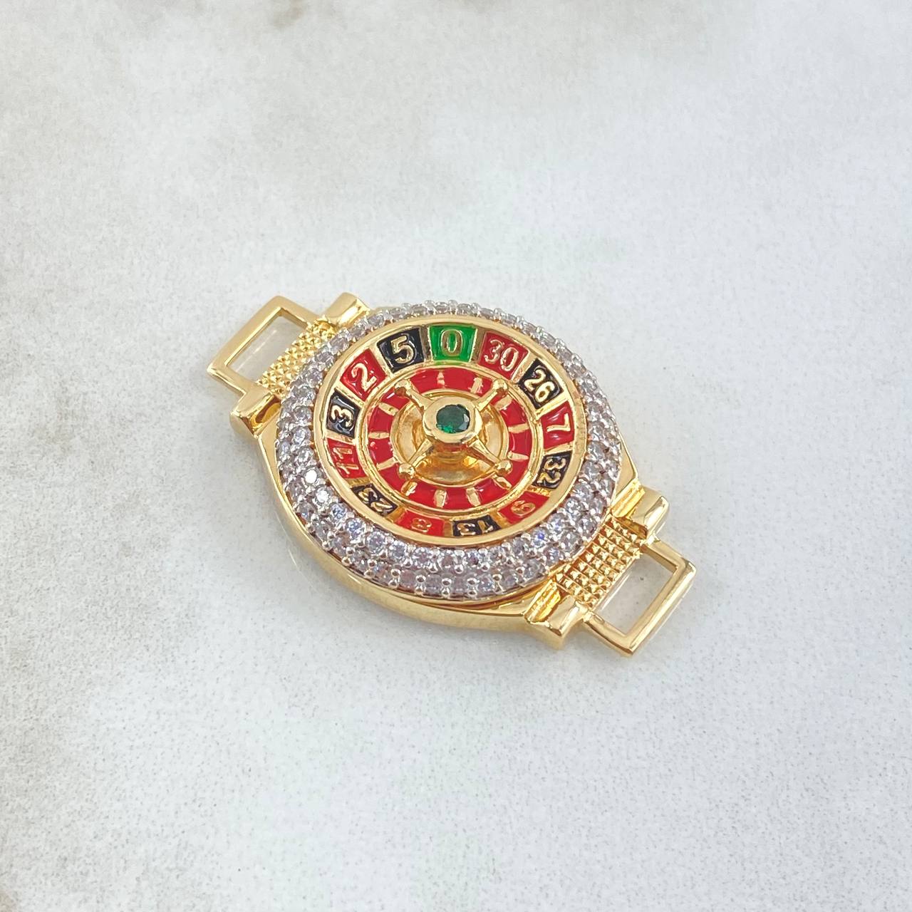 Herraje Ruleta Movil 8.95gr / 2.1cm-3.3cm / Circones Blancos Verde Oro Amarillo 18K ©