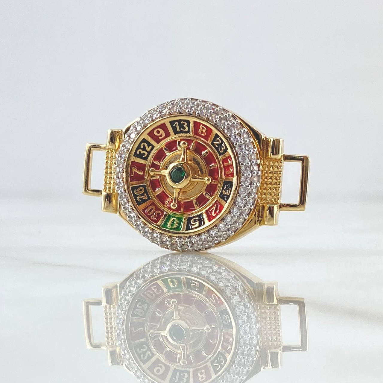 Herraje Ruleta Movil 8.95gr / 2.1cm-3.3cm / Circones Blancos Verde Oro Amarillo 18K ©