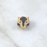 Herraje Cabeza Pantera 3gr / 1.4cm / Circones Blancos Negros Verde Oro Amarillo 18K ©