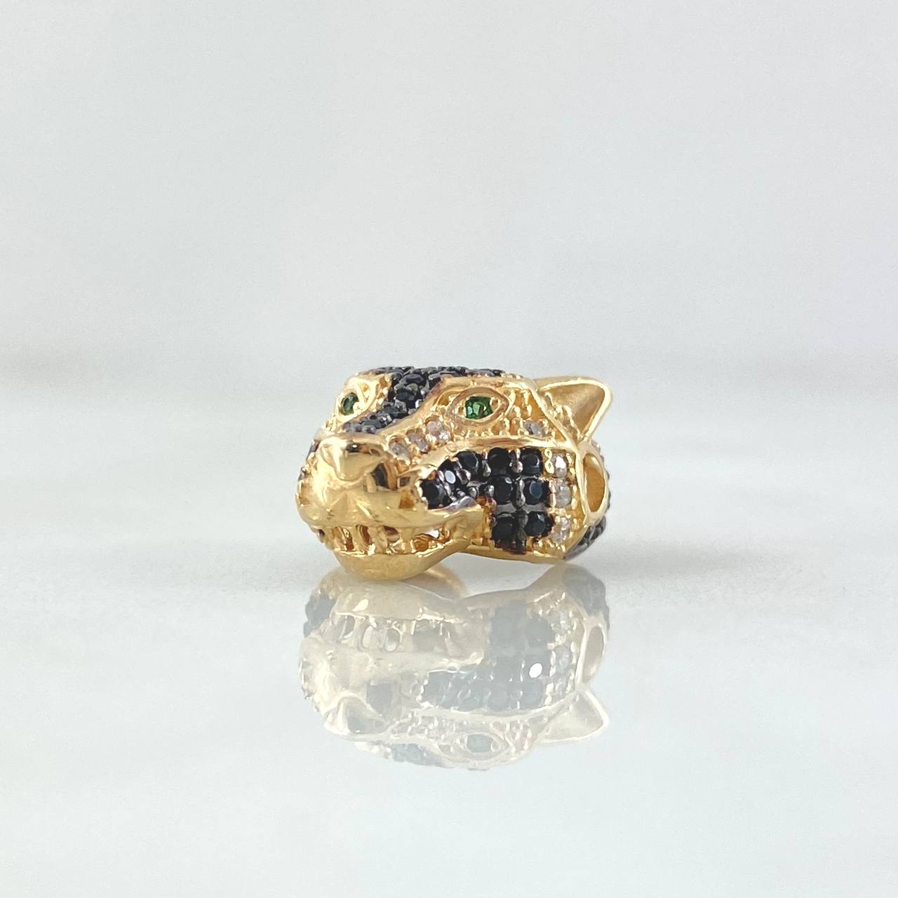Herraje Cabeza Pantera 3gr / 1.4cm / Circones Blancos Negros Verde Oro Amarillo 18K ©