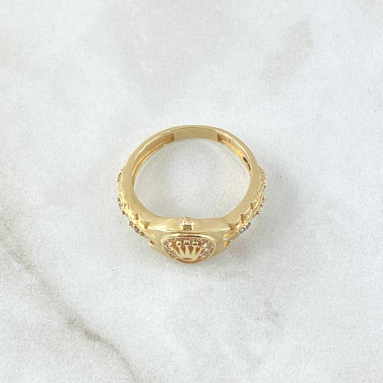 Anillo Correa Corona 3.45gr / T7 1/2 / Oro 18K ©