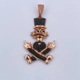 Dije Pato Sombrero 12.05gr / 5.6cm / Circones Negros Blancos Dos Oros Negro Rosa 18K $