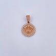 Dije Medalla Corona RX 3.9gr / 2.8cm / Circones Blancos Oro Rosa 18K $