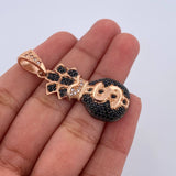 Dije Bolsa Dinero 7.3gr / 4.6cm / Circones Negros Blancos Oro Rosa 18K $