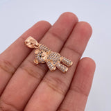 Dije Oso 3.5gr / 3cm / Circones Negros Blancos Oro Rosa 18K $