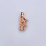Dije Oso 3.5gr / 3cm / Circones Negros Blancos Oro Rosa 18K $