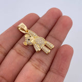 Dije Oso 3.4gr / 3cm / Circones Negros Blancos Oro Amarillo 18K $