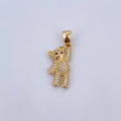 Dije Oso 3.4gr / 3cm / Circones Negros Blancos Oro Amarillo 18K $
