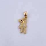Dije Oso 3.4gr / 3cm / Circones Negros Blancos Oro Amarillo 18K $