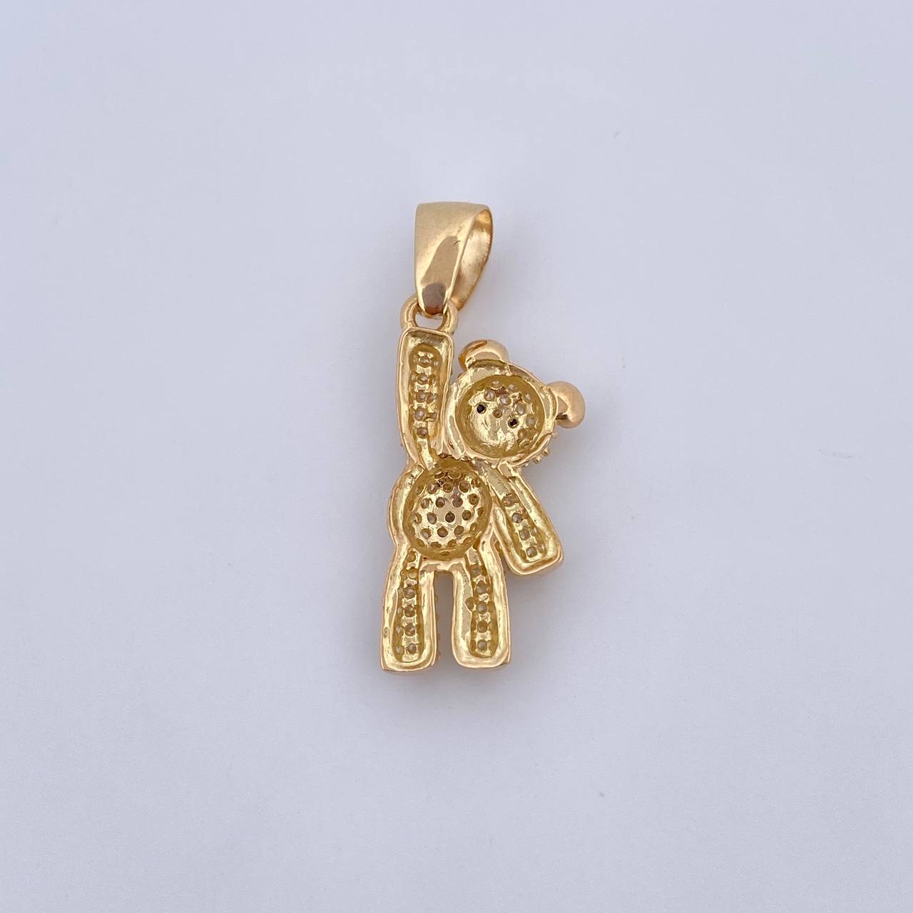 Dije Oso 3.4gr / 3cm / Circones Negros Blancos Oro Amarillo 18K $