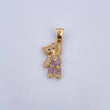 Dije Oso Overol 3.65gr / 3cm / Circones Negros Morado Blancos Oro Amarillo 18K $