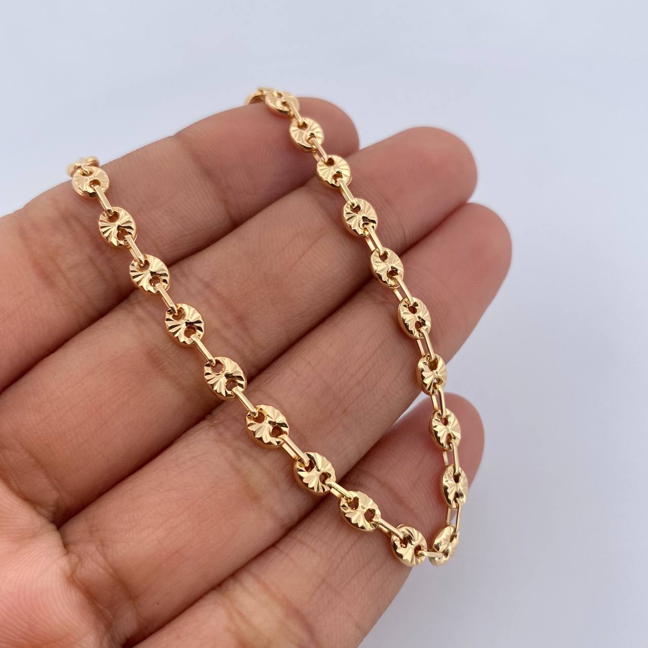 Tobillera GC 4.25gr / 25.8cm / 4mm Diamantada Oro Amarillo 18K $