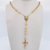Rosario Virgen Milagrosa 10.9gr / 56.4cm / 4mm Diamantada Oro Amarillo 18K $
