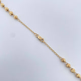 Rosario Virgen Milagrosa 10.9gr / 56.4cm / 4mm Diamantada Oro Amarillo 18K $