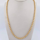 Cadena Militar 25.6gr / 59.5cm / 4mm Bolas Diamantadas Oro Amarillo 18K $